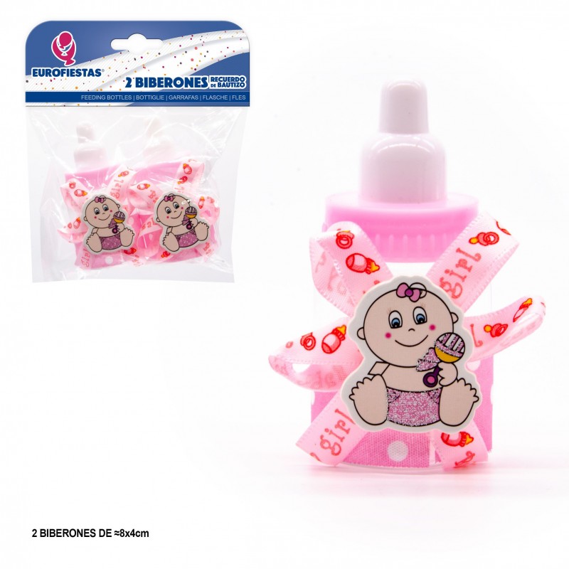 Biberon bebe frontal rosa