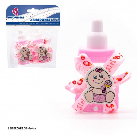 Biberon bebe frontal rosa