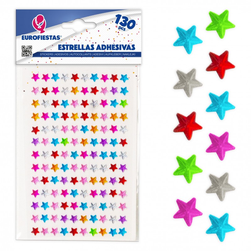 130 estrellas adhesivas color peq