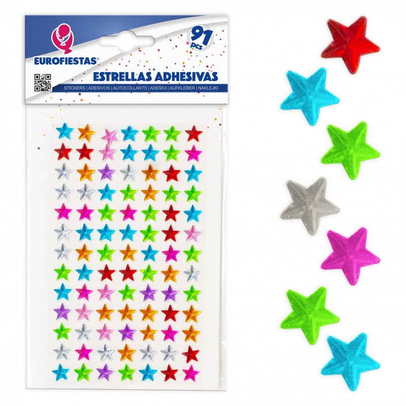 91 estrellas adhesivas color med