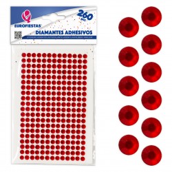 260 diamantes adhesivos med rojo
