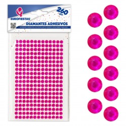 260 diamantes adhesivos med fucsia