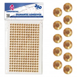 260 diamantes adhesivos med champagne