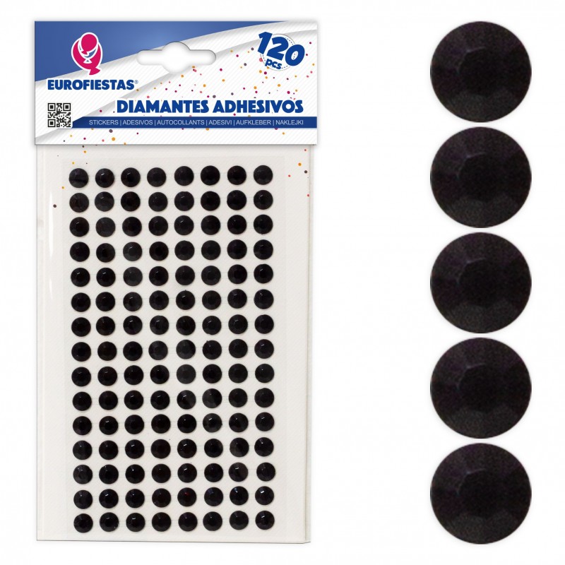 120 diamantes adhesivos gr negro