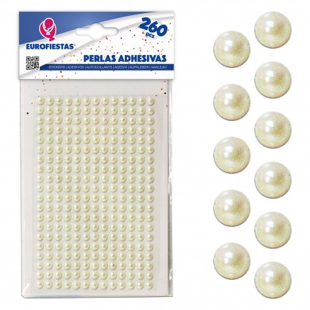 260 perlas adhesivas med beige
