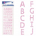 50 letras adhesivas rosa