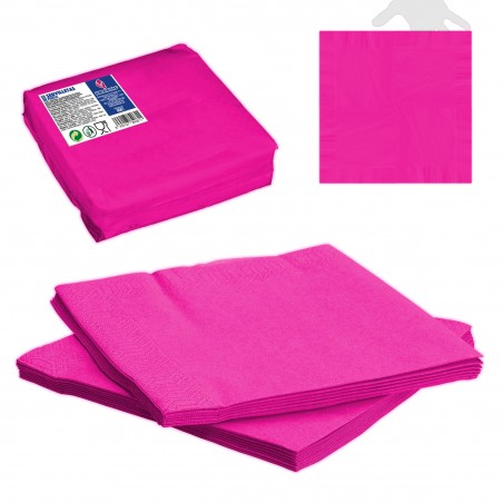 Servilletas papel fucsia 12