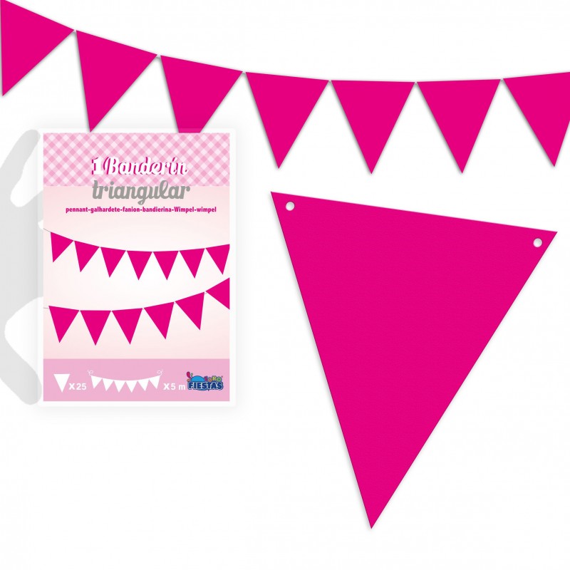 Banderin fucsia 25u 5m