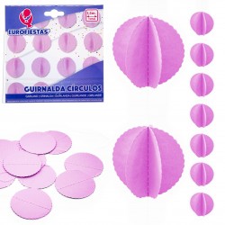 Guirnalda circulos papel violeta