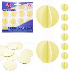 Guirnalda circulos papel amarilla