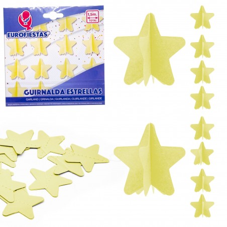 Guirnalda estrellas papel amarilla