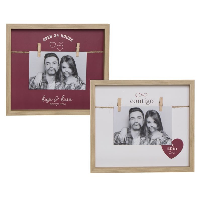 Portofotos con pinzas de madera 2 modelos surtidos