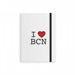 Libreta con goma m i love bcn