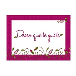 Card deseo que te guste flores mini