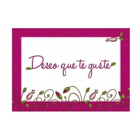 Card deseo que te guste flores mini