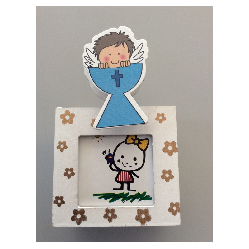 Cubilete foto comunión niño + pinza