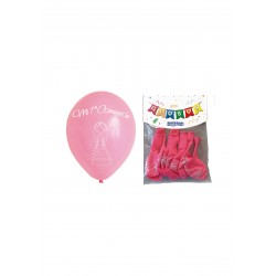 Blister 24 globos comunion rosa