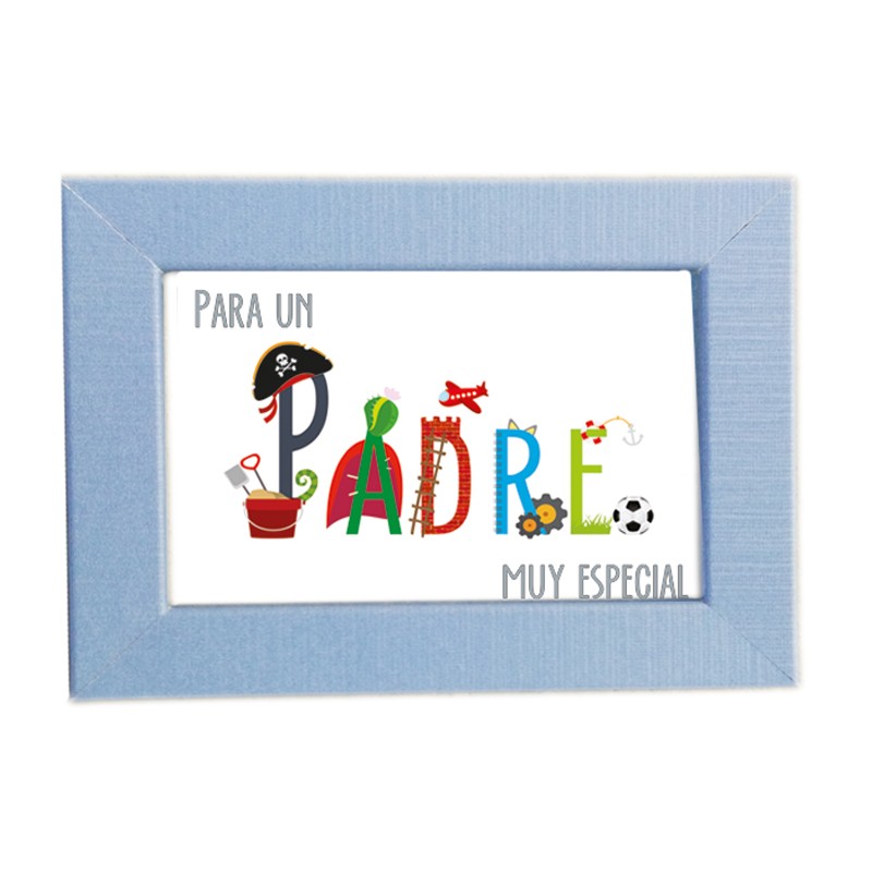 Portafoto + mini postal padre