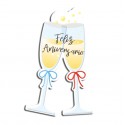 Tarjetón copas feliz aniversario