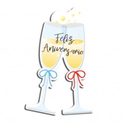 Tarjetón copas feliz aniversario
