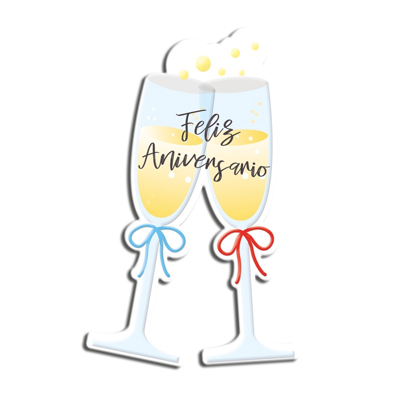 Tarjetón copas feliz aniversario