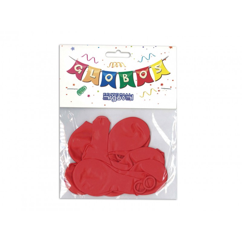 Blister 8 globos rojos