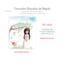 Paq.90 etiquetas comunión niña árbol