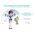 Paq.96 etiquetas adhesivas redondas comunión niño