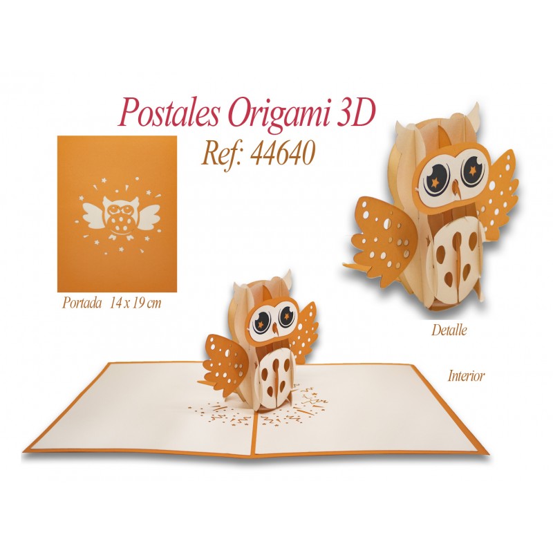 Postal 3d origami buho