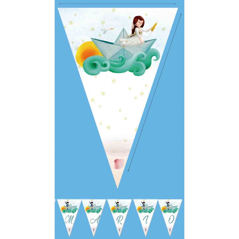 Guirnalda comunión niña barco personalizable