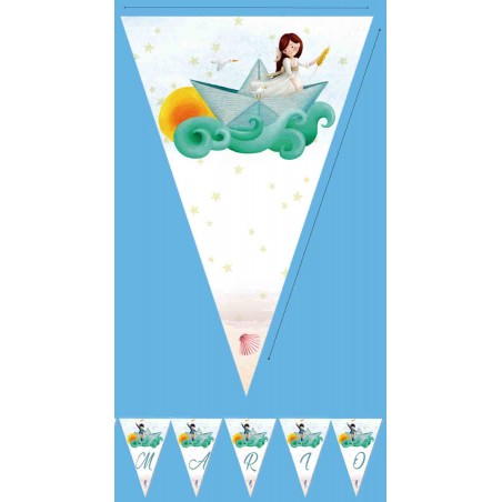 Guirnalda comunión niña barco personalizable