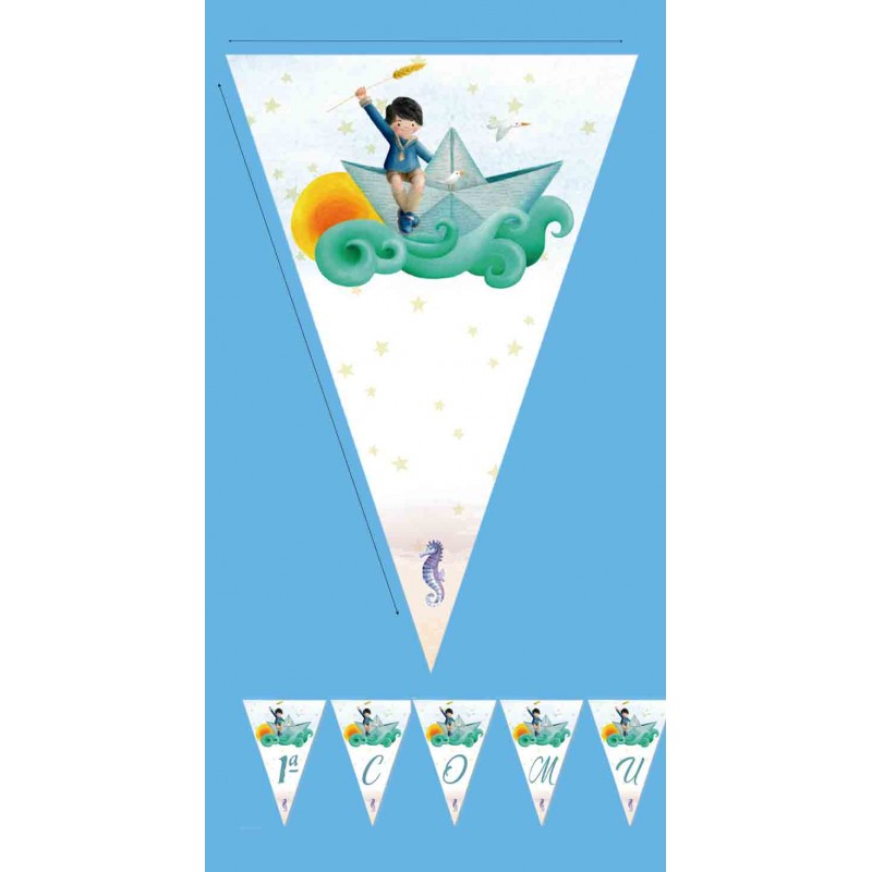 Guirnalda comunión niño barco personalizable