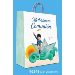 Bolsa mediana comunion niño barco