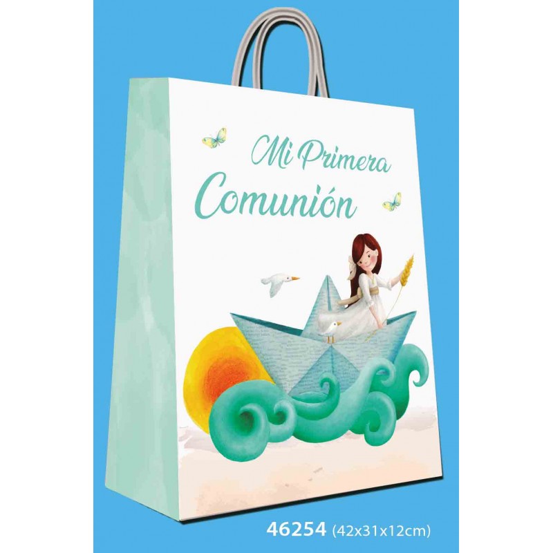 Bolsa grande comunion niña barco