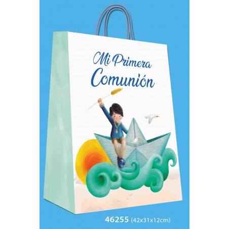 Bolsa grande comunion niño barco
