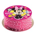 Disco oblea tarta minnie lazo rosa 20cm