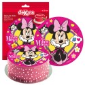 Disco oblea tarta minnie lazo rosa 20cm