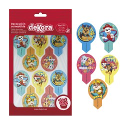 Blister 20 dekorapin oblea patrulla canina 6 5x4cm