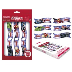 Blister 6 bandera oblea avengers 9 2x3 2cm