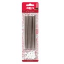 Blister 16 velas metalicas color plata 13cm
