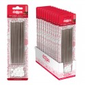 Blister 16 velas metalicas color plata 13cm