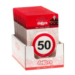 Vela 50 cumpleaños señal prohibido 6 3cm