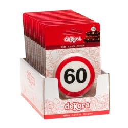 Vela 60 cumpleaños señal prohibido 6 3cm