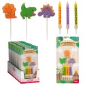 Mix velas cumpleaños dinosaurios 2d palillo