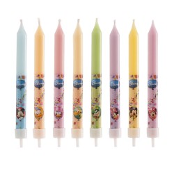 Blister 8 velas palillo mickey & amigos 9cm
