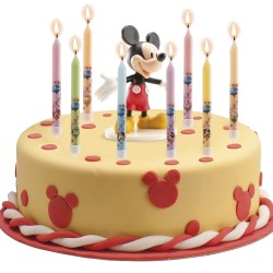 Blister 8 velas palillo mickey & amigos 9cm