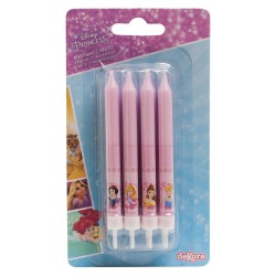 Blister 8 velas palillo princesas 9cm