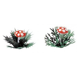 Setas con hojas plastico