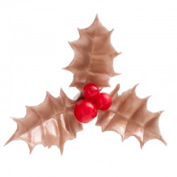 Hoja acebo dorada 5cm