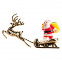 Santa claus en trineo plastico color oro 8 5x5 5cm